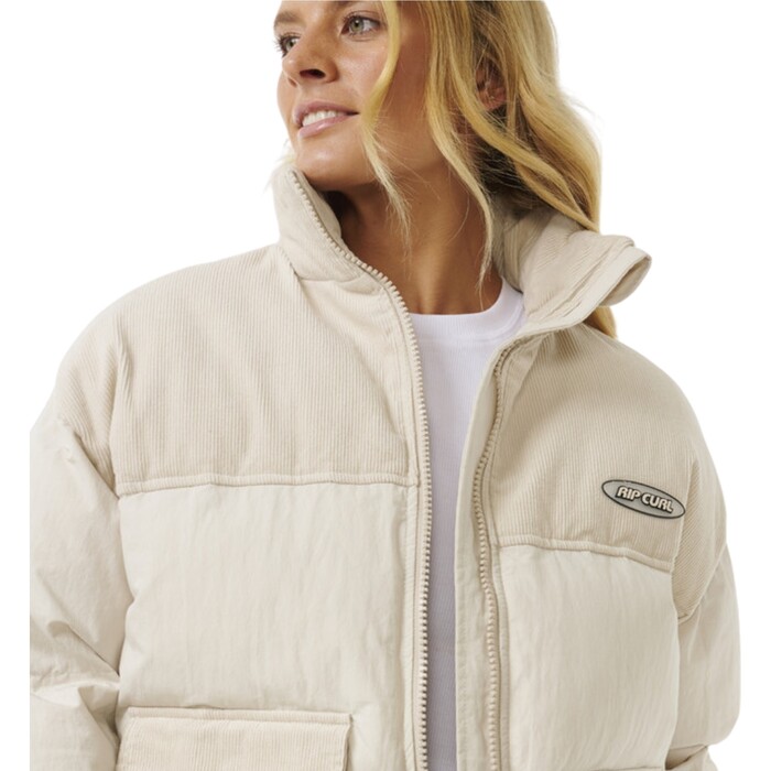 2024 Rip Curl Frauen High Tide Mixed Cord Puffer 02DWJA - Off White